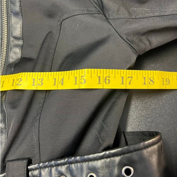 Worthington Black Mock Neck Edgy Belted Asymmetrical Zip Trench Size M - Picture 6 of 7